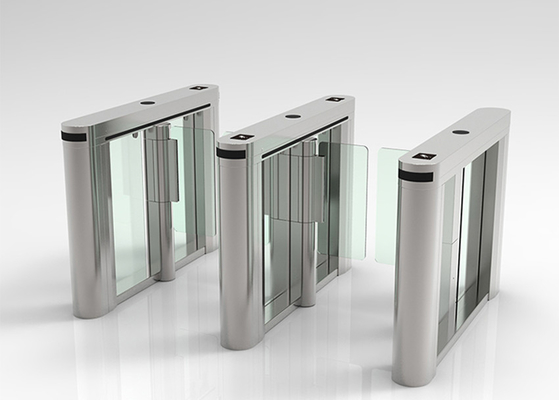 0.4 Second Pedestrian Security Turnstile DC Brushless Clear Acrylic Arm