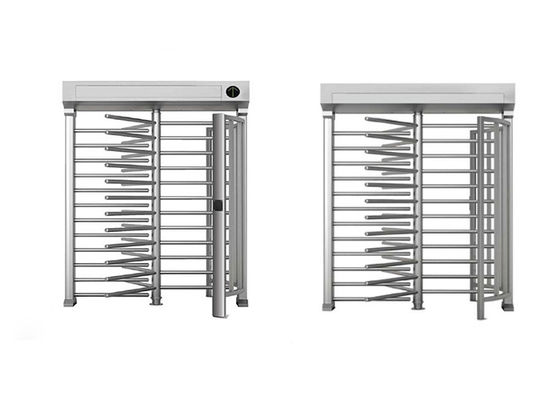 Catraca de altura total com leitor de código de barras RFID, operação DC 24V e mecanismo anti-retorno para controle de acesso duplo