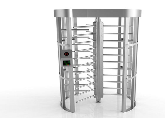Catraca de altura total com leitor de código de barras RFID, operação DC 24V e mecanismo anti-retorno para controle de acesso duplo