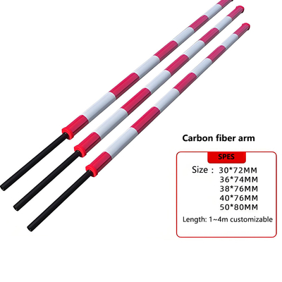 100% Ciclo de trabalho 1m a 4m Comprimento Automático Porta de Barreira de Barreira de Fibra de Carbono Braço Redondo