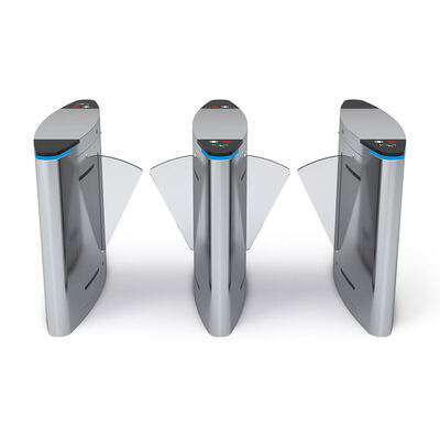 Portão de barreira de flap de aço inoxidável 304 com motor BLDC e potência de 40W para torneira de controle de acesso