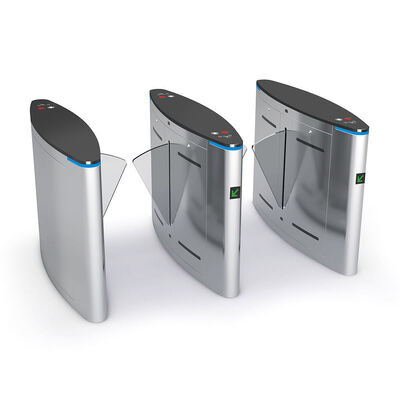 SS304 Material Flap Barrier Gate com RFID Fingerprint Facial Verification e 30 pessoas/min velocidade de tráfego