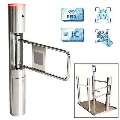 Barreira de giro com motor sem escovas SS304 com reconhecimento facial e medição de temperatura