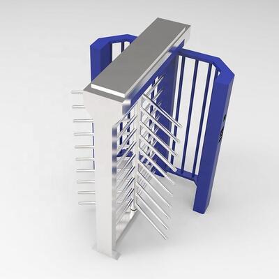 Turnstile de altura total de soldagem polaca com 600 mm de espaço livre de passagem 120° Rotores e integração de leitor RFID para controle de acesso a pedestres