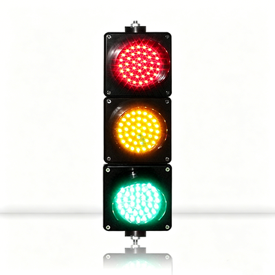 Sinal de trânsito LED de lente colorida de 100 mm com indicação inteligente de segurança rodoviária com vida útil de LED 100000H e material de revestimento de PC
