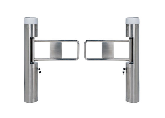 Portão de balanço de pedestres de aço inoxidável de cintura alta com motor sem escovas para controle de acesso