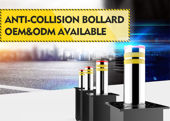 Colunas retráteis automáticas de segurança para entrada de veículos com 60dB de baixo ruído, aço inoxidável 304, 3,7KW de potência dinâmica do sistema.