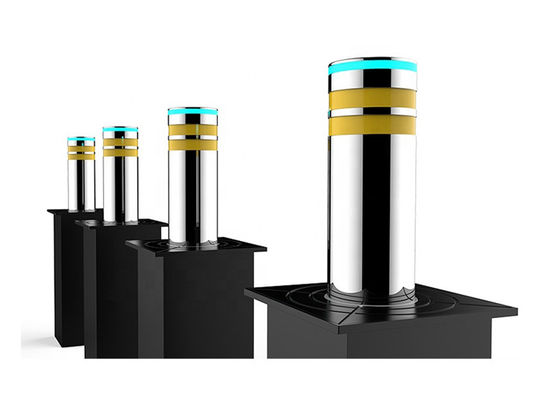 Bollards retráteis hidráulicos com superfície espelhada SUS304 Aço Inoxidável 8k e controle remoto para controle de tráfego
